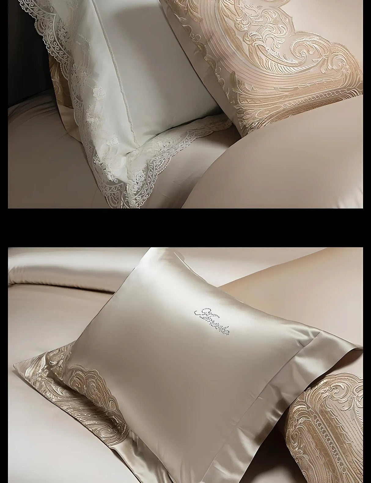 Luxury Pure Cotton Lace Bedding Set - Four-Piece European Style - Julia M LifeStyles