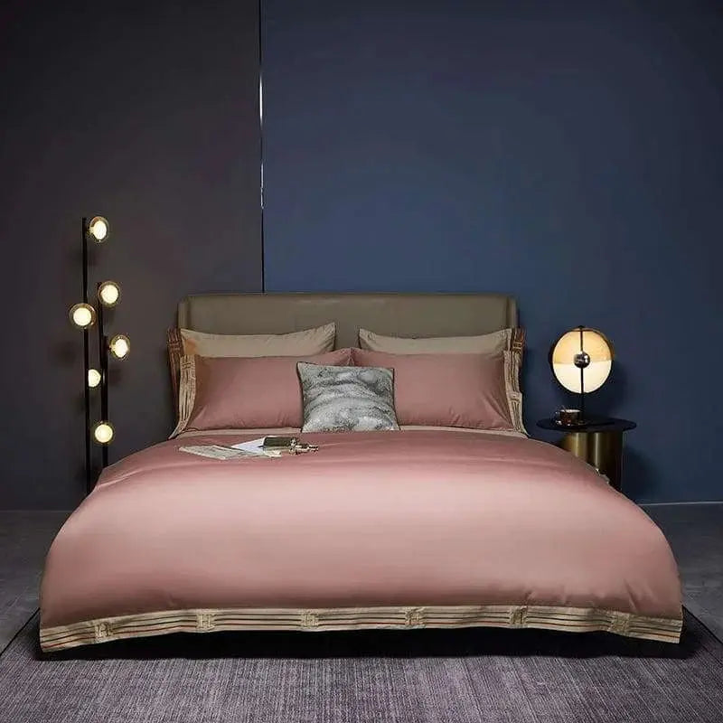 Luxury Soft 600TC Long Staple Cotton Embroidered Duvet Cover Set - Julia M LifeStyles