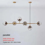 Modern Chandelier Brass Glass Ball Lighting - Julia M LifeStyles