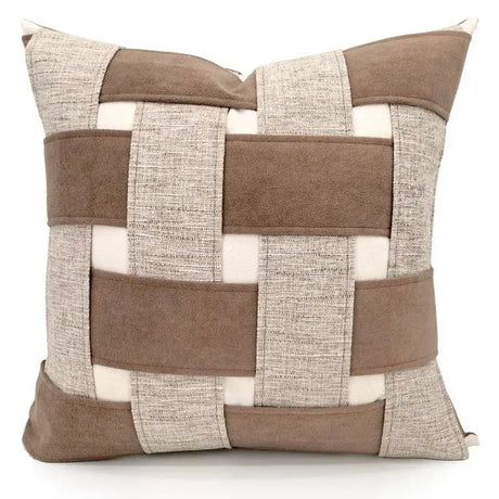 Modern Coffee Colour Cushion Cover with Gold Buckle - Julia M LifeStyles
