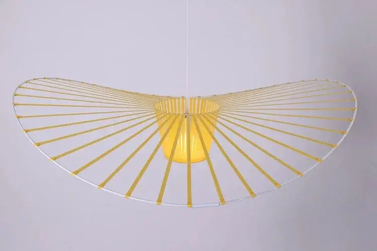 Modern French Designer Straw Hat Chandelier with LED Lighting - Julia M LifeStyles