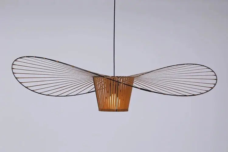 Modern French Designer Straw Hat Chandelier with LED Lighting - Julia M LifeStyles