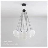 Modern Frosted Glass Ball Ceiling Chandelier Black Gold Pendant Lights 19/37 Glass Hanging Lamp for Dining Living Room - Julia M LifeStyles