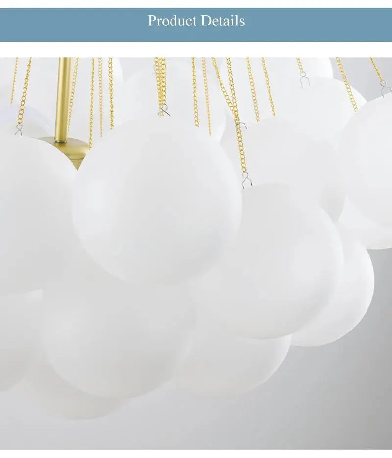 Modern Frosted Glass Ball Ceiling Chandelier Black Gold Pendant Lights 19/37 Glass Hanging Lamp for Dining Living Room - Julia M LifeStyles