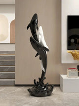 Modern Home Decor Animal Figurine Whale Sculpture Living Room Entrance Ornaments Accessories Resin Crafts Nordic Room Decoration Julia M LifeStyles