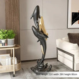 Modern Home Decor Animal Figurine Whale Sculpture Living Room Entrance Ornaments Accessories Resin Crafts Nordic Room Decoration Julia M LifeStyles