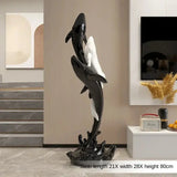 Modern Home Decor Animal Figurine Whale Sculpture Living Room Entrance Ornaments Accessories Resin Crafts Nordic Room Decoration Julia M LifeStyles