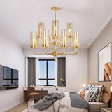 Modern Luxury Glass Chandelier with 6-15 Heads in Blue/Cognac - Julia M LifeStyles