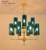 Modern Luxury Glass Chandelier with 6-15 Heads in Blue/Cognac - Julia M LifeStyles