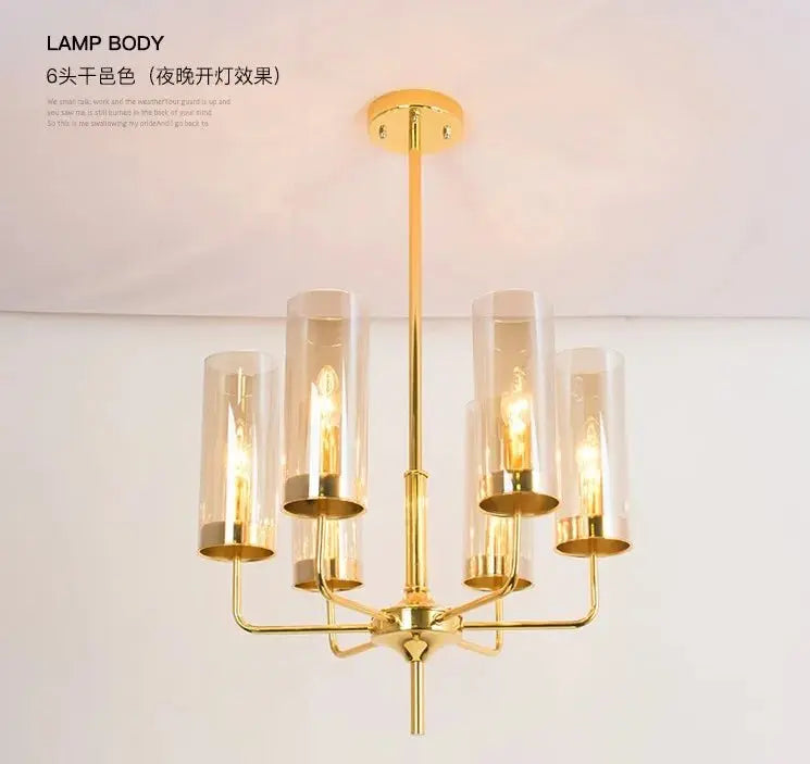 Modern Luxury Glass Chandelier with 6-15 Heads in Blue/Cognac - Julia M LifeStyles