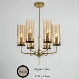 Modern Luxury Glass Chandelier with 6-15 Heads in Blue/Cognac - Julia M LifeStyles