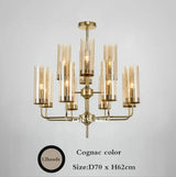 Modern Luxury Glass Chandelier with 6-15 Heads in Blue/Cognac - Julia M LifeStyles