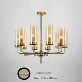 Modern Luxury Glass Chandelier with 6-15 Heads in Blue/Cognac - Julia M LifeStyles