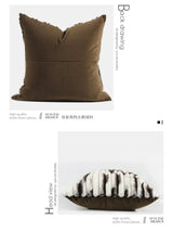 Modern Minimalist Brown Stuffed Stripes Pillow Cover Accessible Luxury Cream Living Room Sofa Bay Window Bedside Cushion Cushion Cover - Julia M LifeStyles