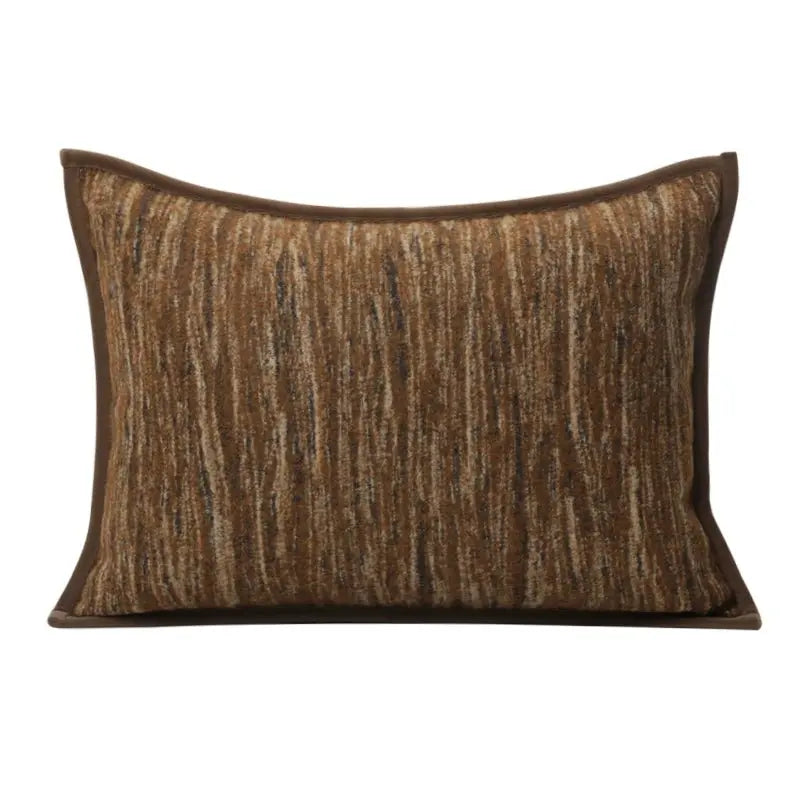 Modern Minimalist Brown Wool Blended Geometric Texture Living Room Sofa Cushion Cushion Model Room Backrest Square Pillow - Julia M LifeStyles