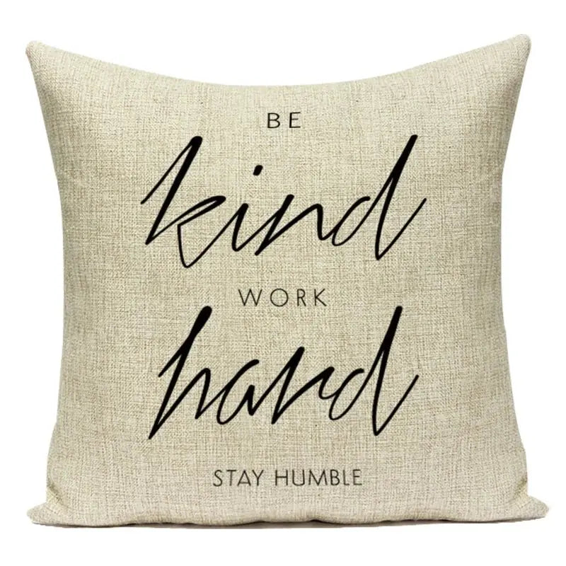 Motto Letters Printed Home Decor Cushion Covers Polyester Black White Pillow Cover Sofa Bed Car Decorative Pillow Case - Julia M LifeStyles