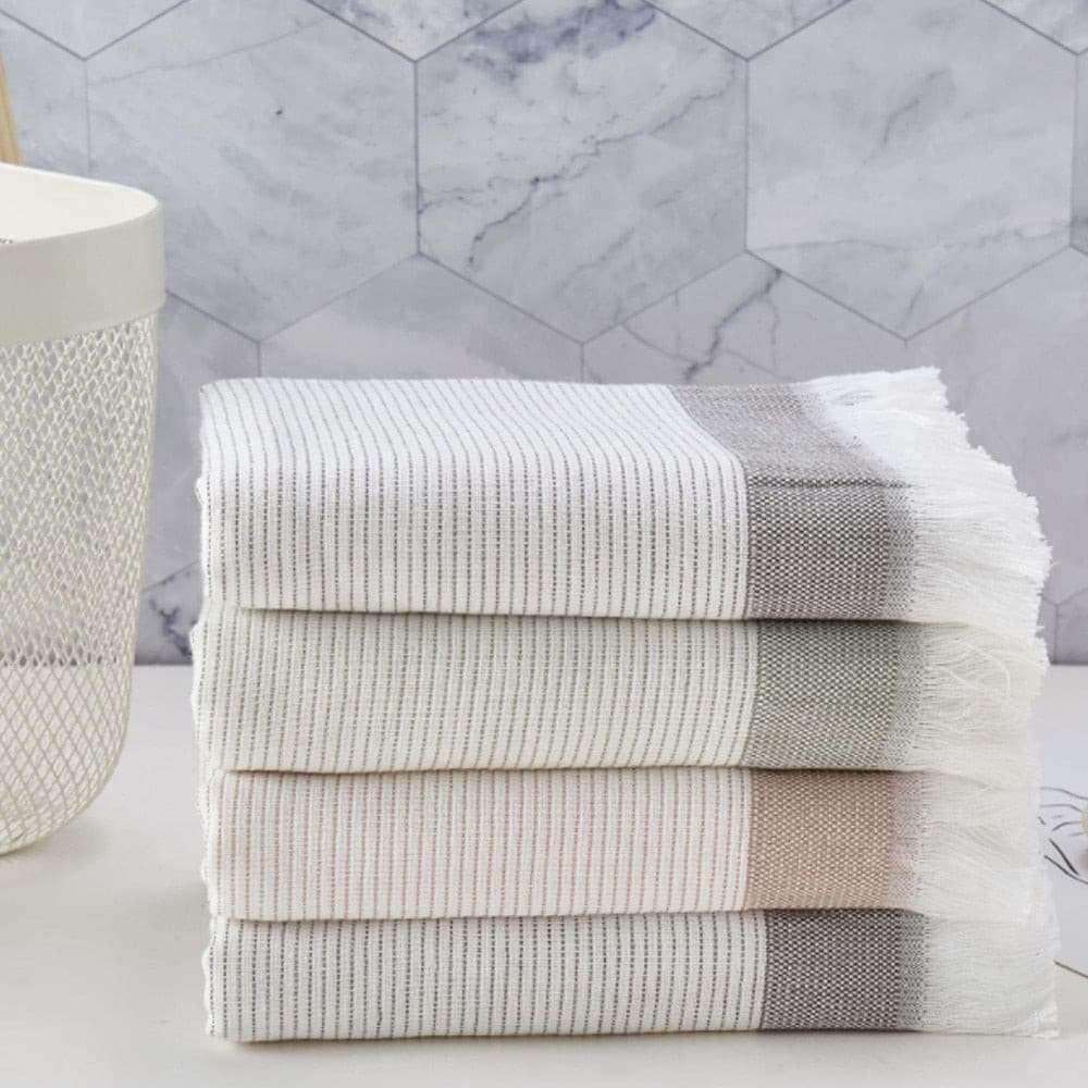 Multifunctional Household Striped Cotton Bathroom Absorbent Thickened Towel J Multifunctional Household Striped Cotton Bathroom Absorbent Thickened Towel J 3256802465289766-green-34X75CM-1pc towels 28