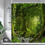 Nature Forest Landscape Shower Curtain - Eco-Friendly Rainforest Decor - Julia M LifeStyles