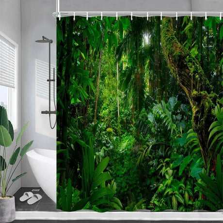 Nature Forest Landscape Shower Curtain - Eco-Friendly Rainforest Decor - Julia M LifeStyles