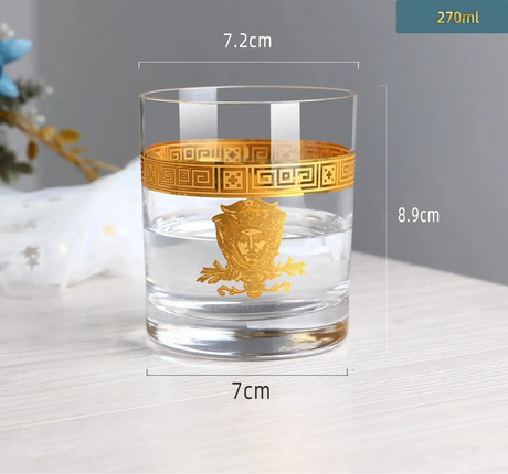 Nordic Gold Edge Elegant Crystal Goblet - Julia M LifeStyles