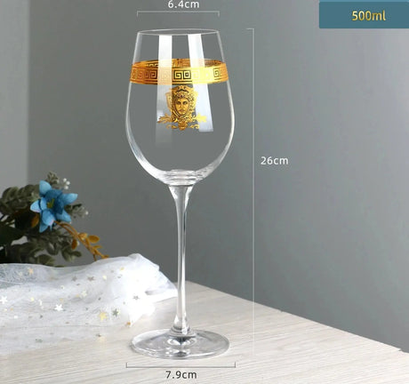 Nordic Gold Edge Elegant Crystal Goblet - Julia M LifeStyles