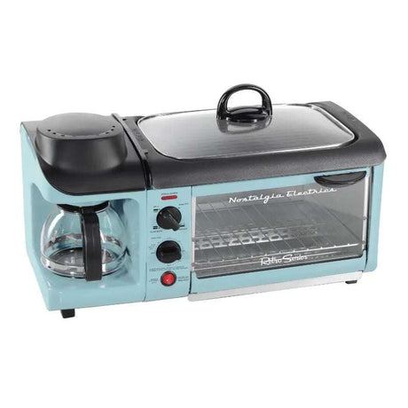 Nostalgia BST3AQ Retro 3-in-1 Family Size Electric Breakfast Station, Coffeemaker, Griddle, Toaster Oven - Aqua Nostalgia BST3AQ Retro 3-in-1 Family Size Electric Breakfast Station, Coffeemaker, Griddle, Toaster Oven - Aqua 1005006205757037-United States-us 101