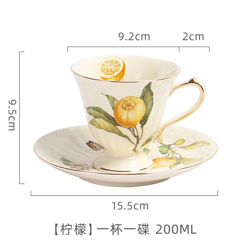 British Retro Ceramic Coffee Cup and Saucer Set European Afternoon Tea Tea Set French Home Cup Manufacturer Direct Sale