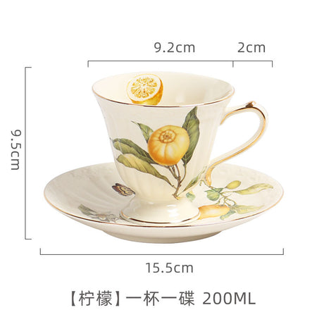 British Retro Ceramic Coffee Cup and Saucer Set European Afternoon Tea Tea Set French Home Cup Manufacturer Direct Sale