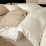 Class a Light Luxury Style Jacquard Washed Cotton Four-Piece Set, Pure Cotton Texture, Suitable for Sleeping Directly on the Bed, High-End Bedding