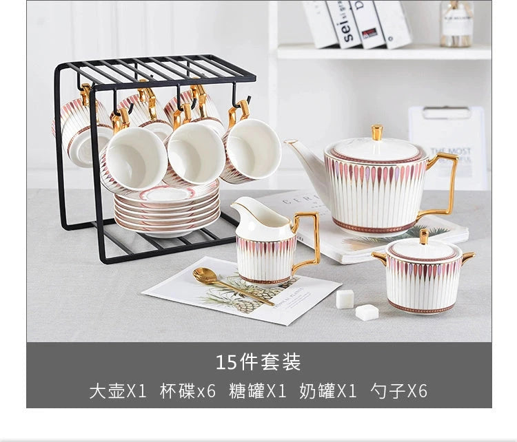 British Afternoon Tea Cup Tea Set Accessible Luxury European-Style High-End Bone China Teapot Luxury Ceramic Coffee Cup Gift Box Julia M Home & Kitchen