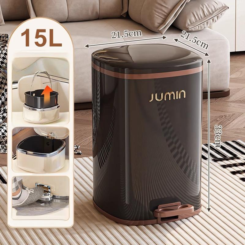 Elegant Foot-Operated Trash Can with Lid by Julia M LifeStyles Julia M Home & Kitchen