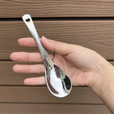Retro Hammer Point Spoon Stainless Steel Hammer Pattern Spoon Commercial Thickened Spoon Creative Eating Spoon Good-looking Dessert Spoon Julia M LifeStyles