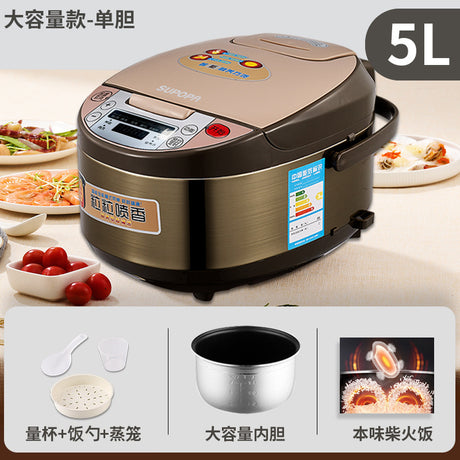 Supor Rice Cooker Household 5 Capacity 6 People 5L Smart Rice Cooker 2-3 to 4 People Rice Cooker New Timing