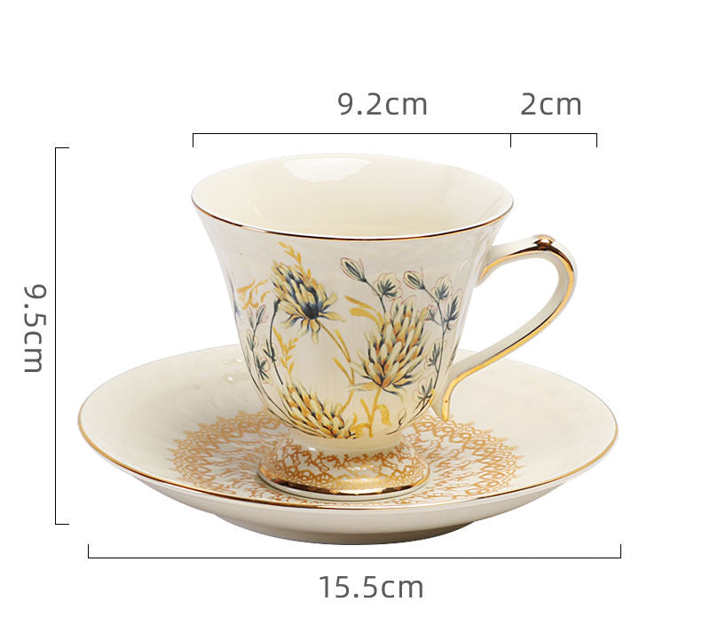 British Retro Ceramic Coffee Cup and Saucer Set European Afternoon Tea Tea Set French Home Cup Manufacturer Direct Sale eprolo
