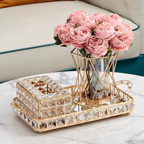 Light Luxury Style Crystal Tissue Box