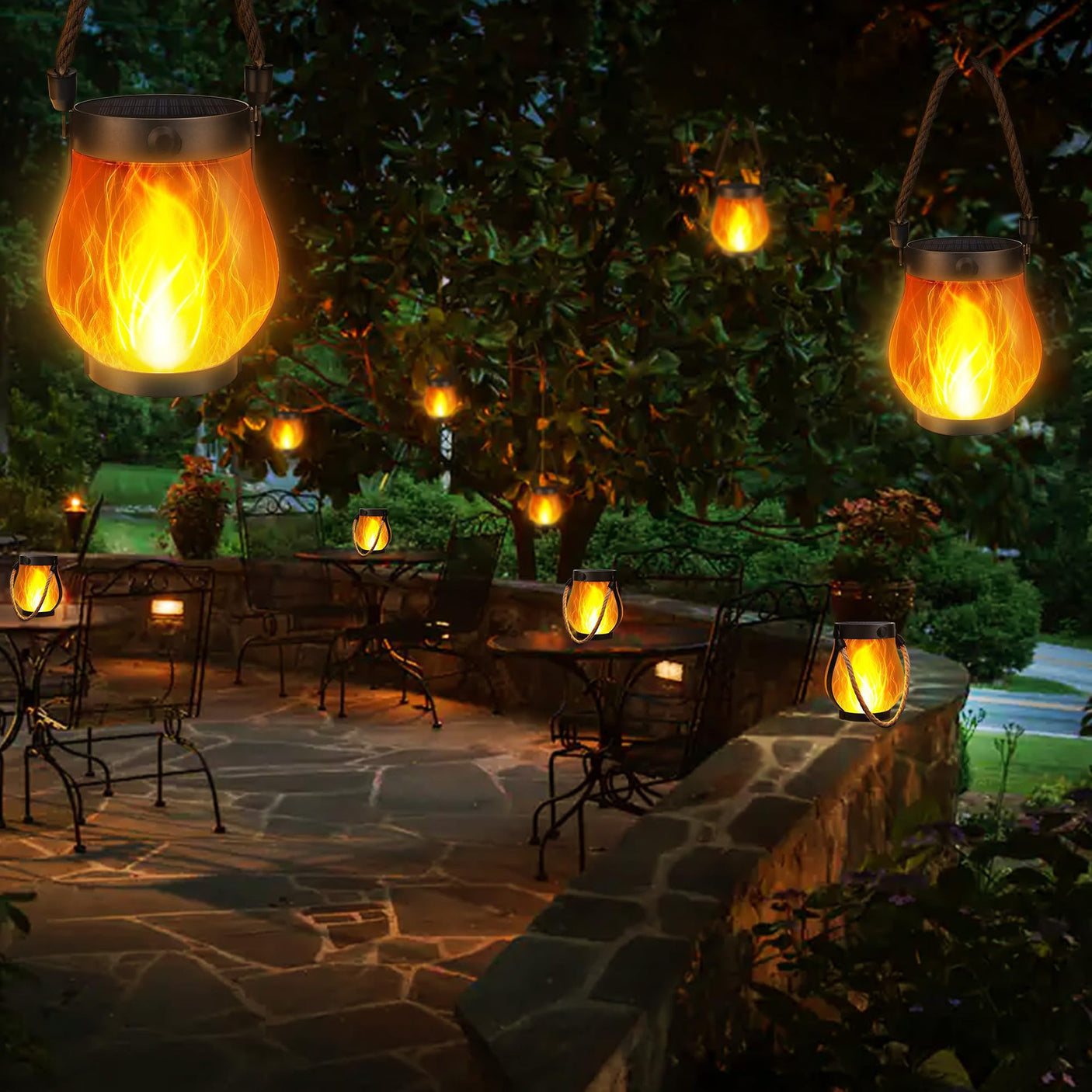Solar Flame Lantern - Create Your Outdoor Oasis - Julia M LifeStyles