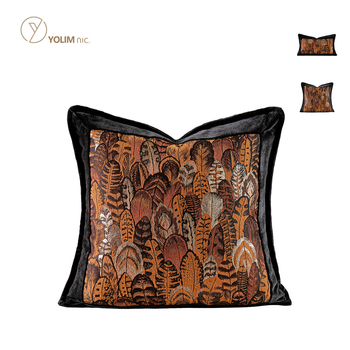 Modern Mid-Century Style Orange Feather Patchwork Throw Pillow, Vintage Shanghai Old Money Style Model Room Cushion, Headboard Cushion