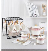 British Afternoon Tea Cup Tea Set Accessible Luxury European-Style High-End Bone China Teapot Luxury Ceramic Coffee Cup Gift Box Julia M Home & Kitchen