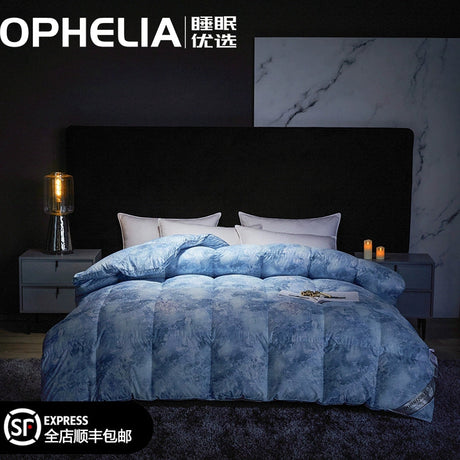 Italy Import Silk Duvet 95 White Goose down Quilt Winter Quilt Thickened Mute Floor Heating Air-Conditioning Quilt Julia M Home & Kitchen