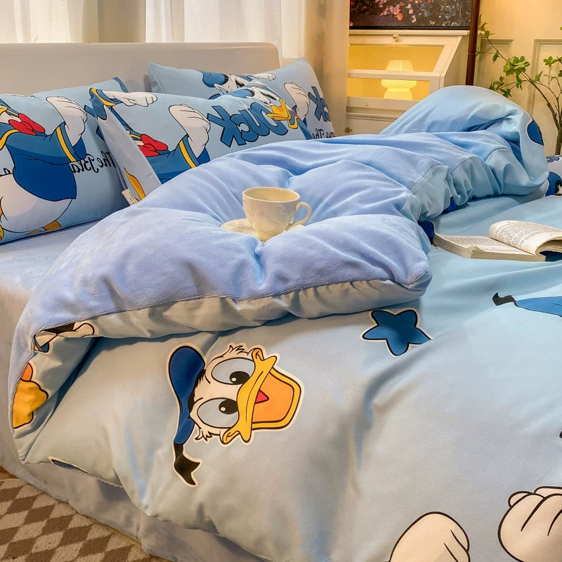 Pure Cotton Brushed Milk Fiber Duvet Cover Set - Kids Cartoon Bedding - Julia M LifeStyles