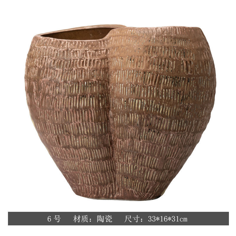 Hand-Painted Ceramic Vase – Wabi-Sabi Inspired Decorative Flower Vessel for the Home