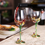 Tectorum Enamel Red Wine Glass Goblet Wine Glass Set Crystal Glasses High-End Wine Set First-Hand Gift Box Julia M LifeStyles