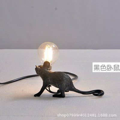 Cross-Border Mouse Table Lamp Nordic Animal Lamp Light Luxury Living Room Bedroom Industrial Style Creative Decoration Mouse Lamp