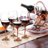 Tectorum Enamel Red Wine Glass Goblet Wine Glass Set Crystal Glasses High-End Wine Set First-Hand Gift Box Julia M LifeStyles