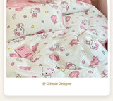 Heart Washed Cotton Cute Minimalist Pink Bed Four-Piece Set - Julia M LifeStyles