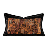 Modern Mid-Century Style Orange Feather Patchwork Throw Pillow, Vintage Shanghai Old Money Style Model Room Cushion, Headboard Cushion