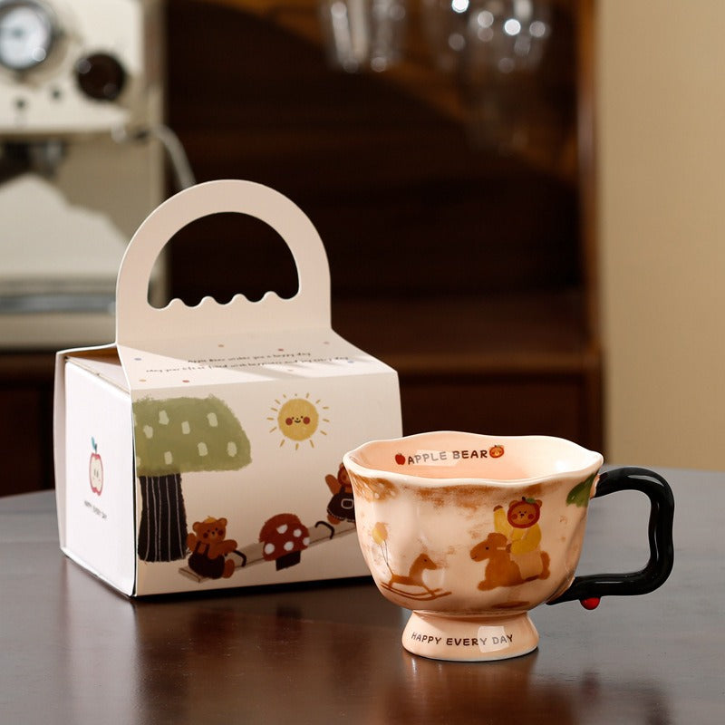 Mug Creative Artistic Ceramic Water Cup 2024 New Style Women's Office Home Breakfast Coffee Cup Accompanying Gift