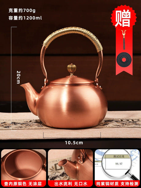 Handmade Outdoor Stove for Making Tea Copper Pot
