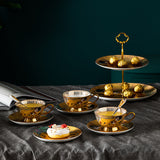 European tea set suit household bone china coffee cup high-end retro British afternoon tea set light luxury coffee set