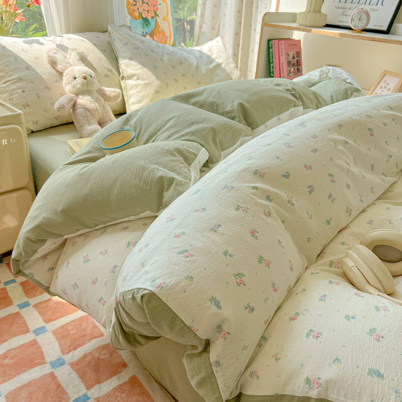 Class A Four-Piece Bedding Set Pure Cotton All Cotton All Year Round Quilt Cover Bed Sheets Quilt Cover Bed Student Dormitory Three-Piece Set Fitted Sheet 4 Julia M LifeStyles